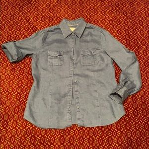Long or short sleeve fitted linen shirt